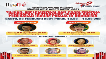 WEBINAR NASIONAL II IKA FH UNDIP :  PERSIAPAN MUNAS TAHUN 2021