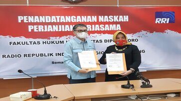 Penandatanganan Naskah Perjanjian Kerjasama FH UNDIP dengan RRI