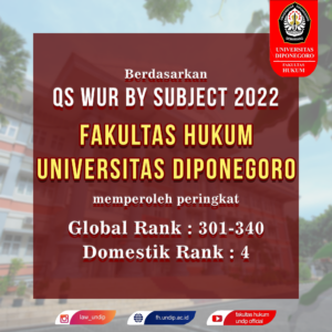 FH Undip memperoleh peringkat 301-340 QS WUR by Subject 2022