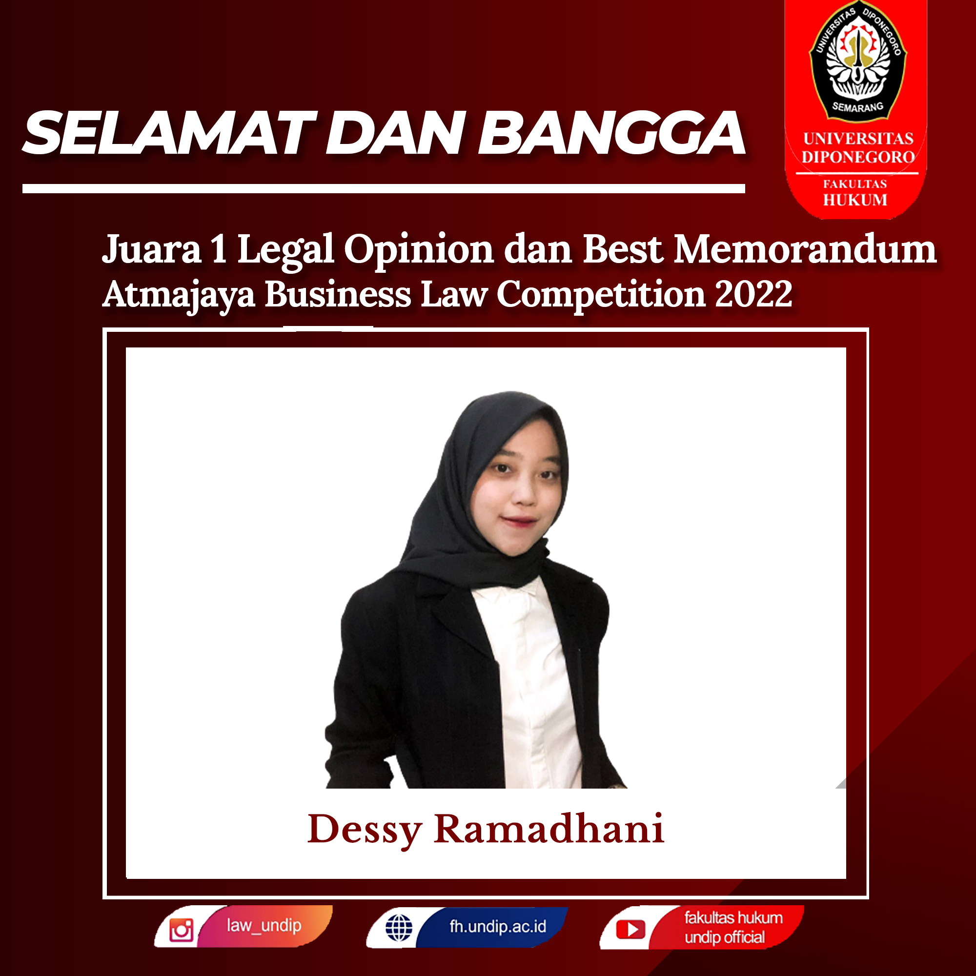 Juara I dan Best Memorandum Lomba Legal Opinion Atmajaya Business Law Competition