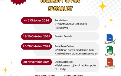 Fakultas Hukum Undip Adakan Pelatihan Microsoft Office Specialist untuk 350 Mahasiswa