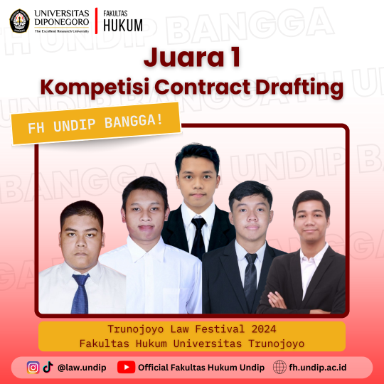 Mahasiswa FH Undip Raih Juara 1 dalam Kompetisi Contract Drafting ...