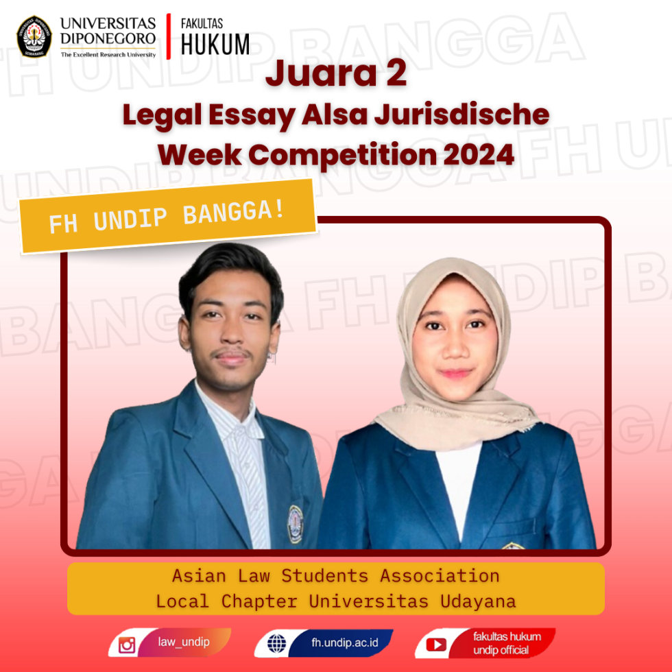 Delegasi Mahasiswa FH Undip Raih Juara 2 di National Legal Essay ...