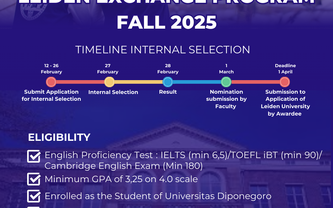 Fakultas Hukum UNDIP Buka Pendaftaran Leiden Exchange Program Fall 2025